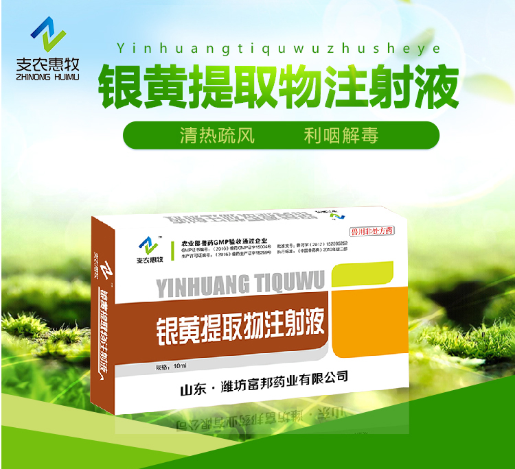 【支农惠牧】银黄提取物注射液10ml/支*10支/盒